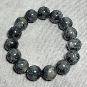 Black Feldspar 12mm Beaded Stretch Bracelet
